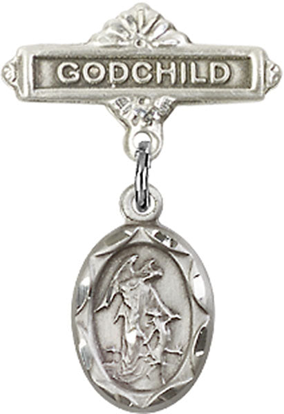 Guardian Angel Charm and Godchild Badge Pin