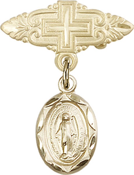Miraculous Charm and Badge Pin with Cross