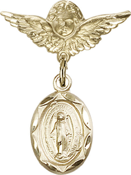 Miraculous Charm and Angel with Smaller Wings Badge Pin