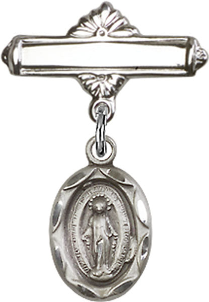Miraculous Charm and Polished Engravable Badge Pin