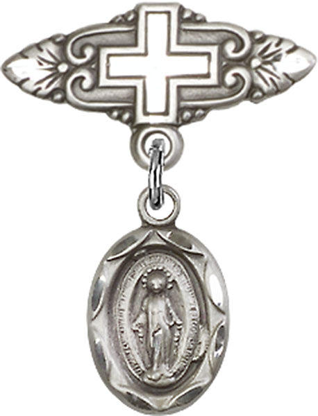 Miraculous Charm and Badge Pin with Cross
