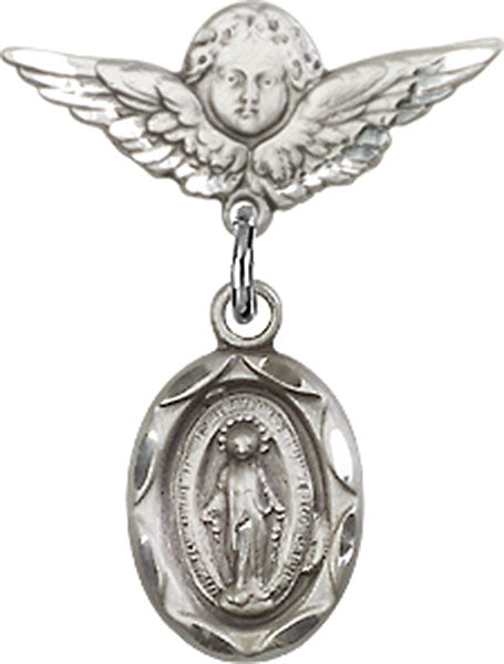 Miraculous Charm and Angel with Smaller Wings Badge Pin