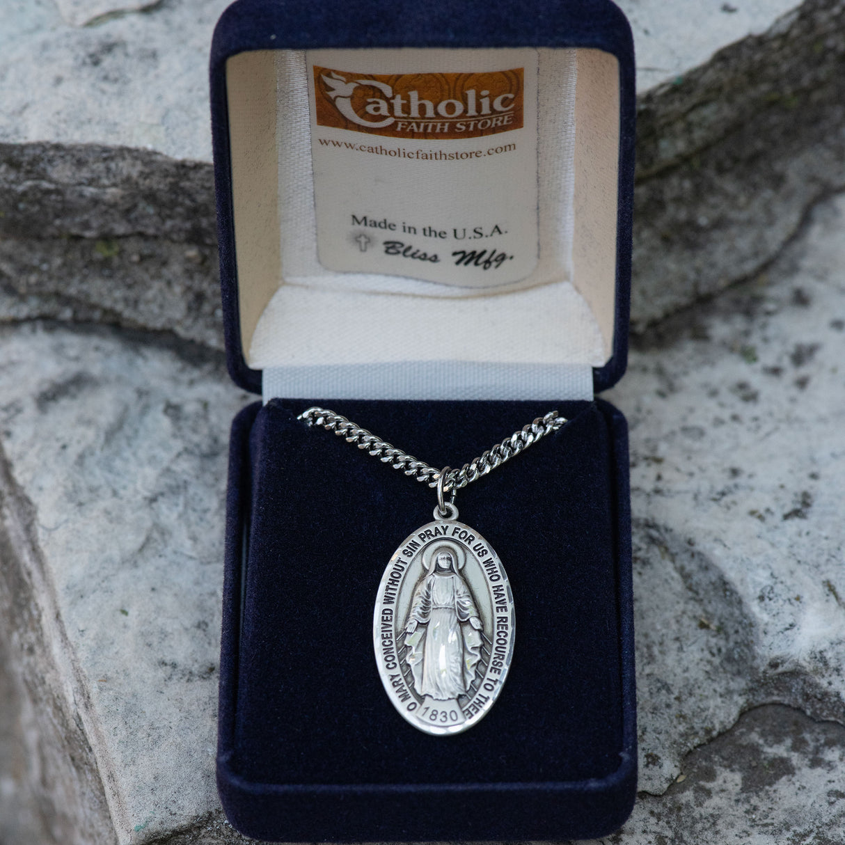 Classic Oval Miraculous Medal for Men