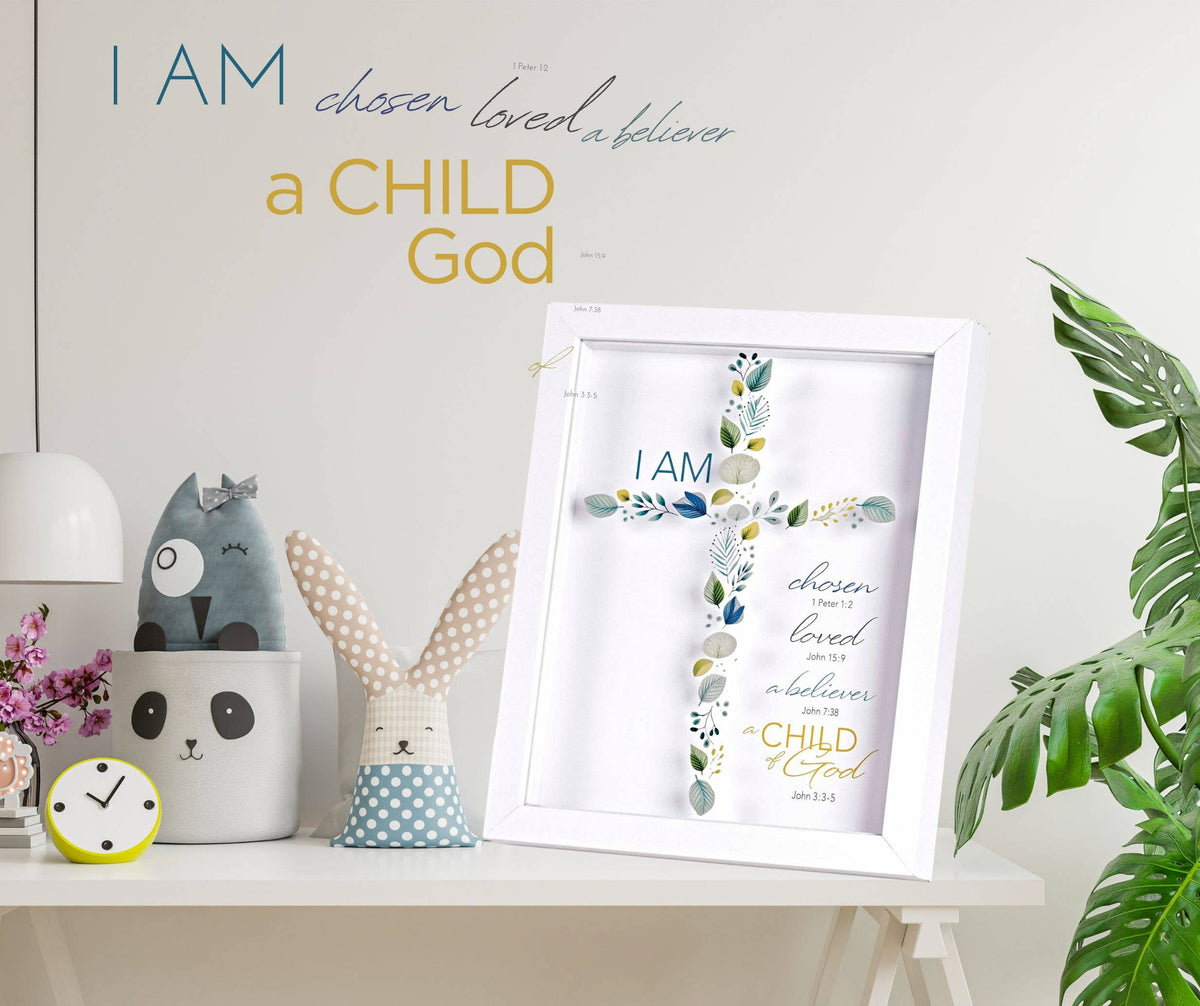 I Am Chosen Scripture Shadow Box, White Frame, 8 x 10 Print