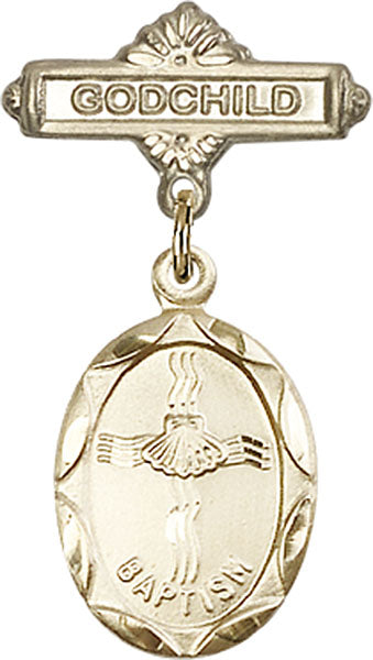 Baptism Charm and Godchild Badge Pin