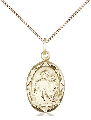 Small St. Joseph Medal Oval with Scalloped Edge