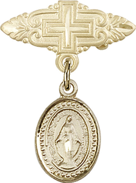 Miraculous Charm and Badge Pin with Cross