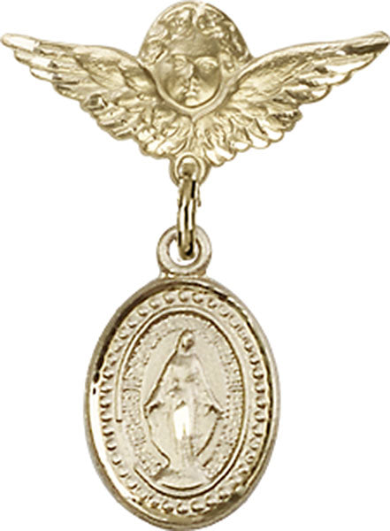 Miraculous Charm and Angel with Smaller Wings Badge Pin