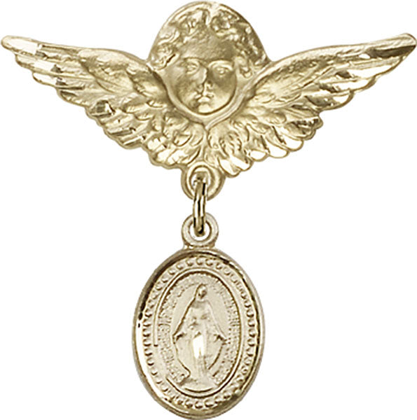 Miraculous Charm and Angel with Larger Wings Badge Pin