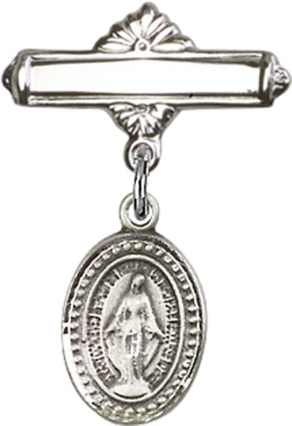 Miraculous Charm and Polished Engravable Badge Pin