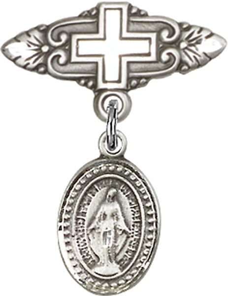 Miraculous Charm and Badge Pin with Cross