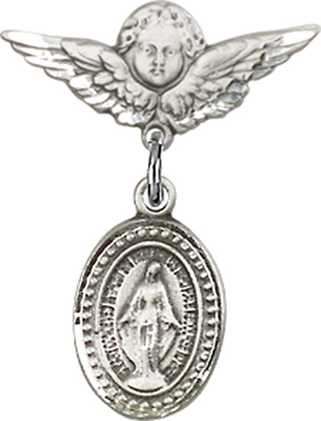 Miraculous Charm and Angel with Smaller Wings Badge Pin
