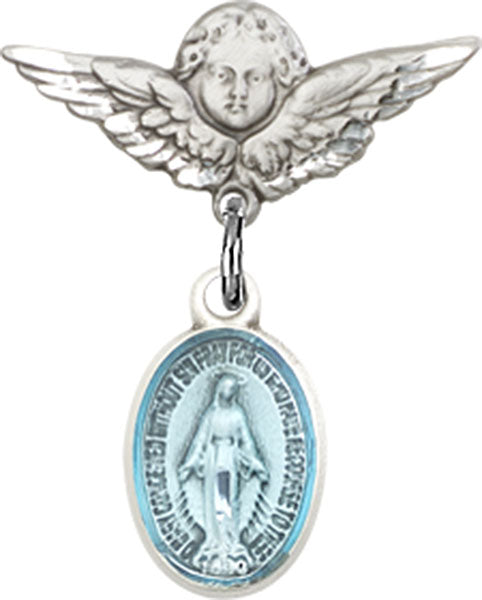 Miraculous Charm and Angel with Smaller Wings Badge Pin