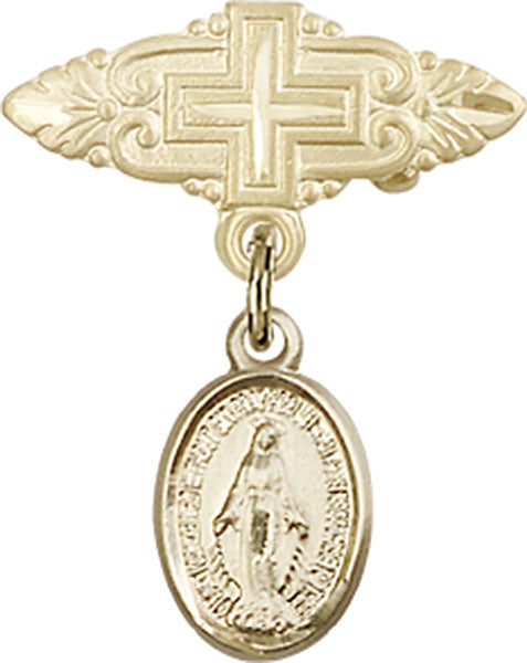 Miraculous Charm and Badge Pin with Cross