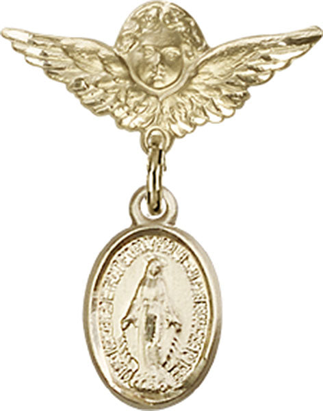 Miraculous Charm and Angel with Smaller Wings Badge Pin