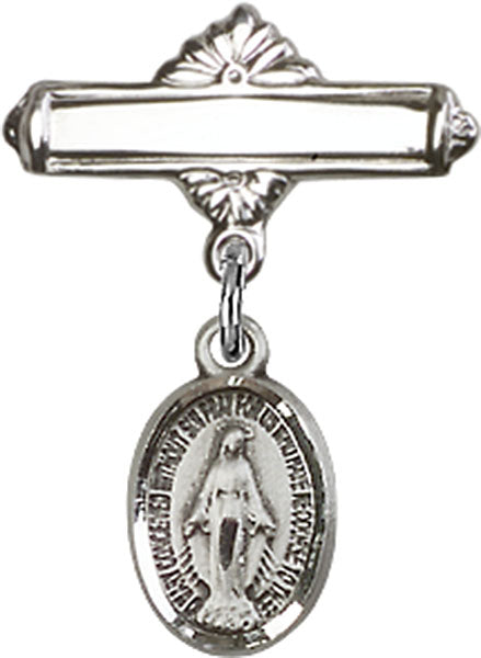Miraculous Charm and Polished Engravable Badge Pin