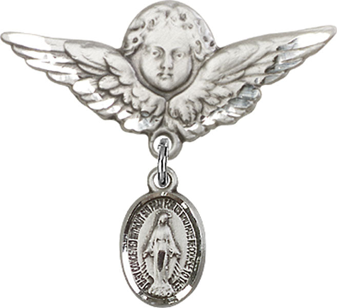 Miraculous Charm and Angel with Larger Wings Badge Pin
