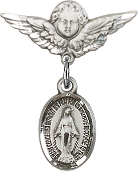 Miraculous Charm and Angel with Smaller Wings Badge Pin