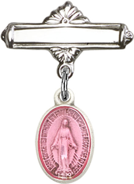 Miraculous Charm and Polished Engravable Badge Pin
