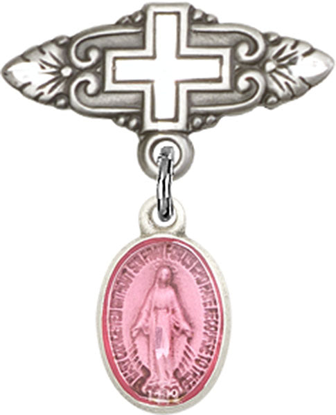Miraculous Charm and Badge Pin with Cross