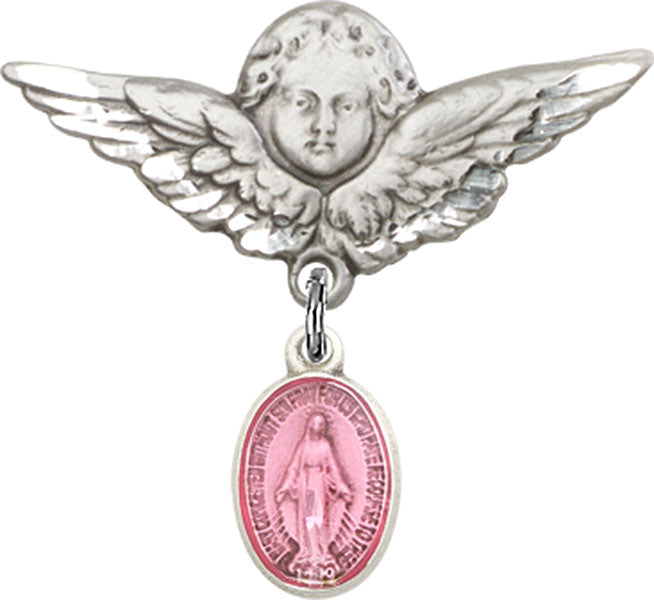Miraculous Charm and Angel with Larger Wings Badge Pin