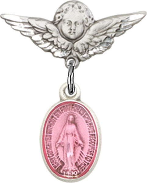 Miraculous Charm and Angel with Smaller Wings Badge Pin