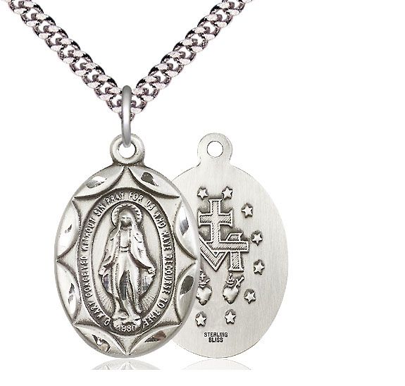 Miraculous Medal Scallop Design Necklace