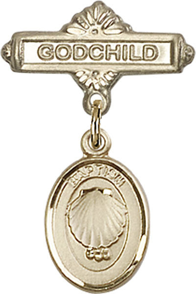 Baptism Charm and Godchild Badge Pin