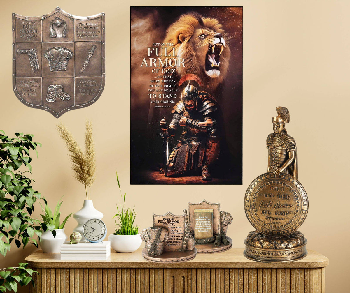Full Armor of God Figurine, Bronze Finish, 8.75 Inches
