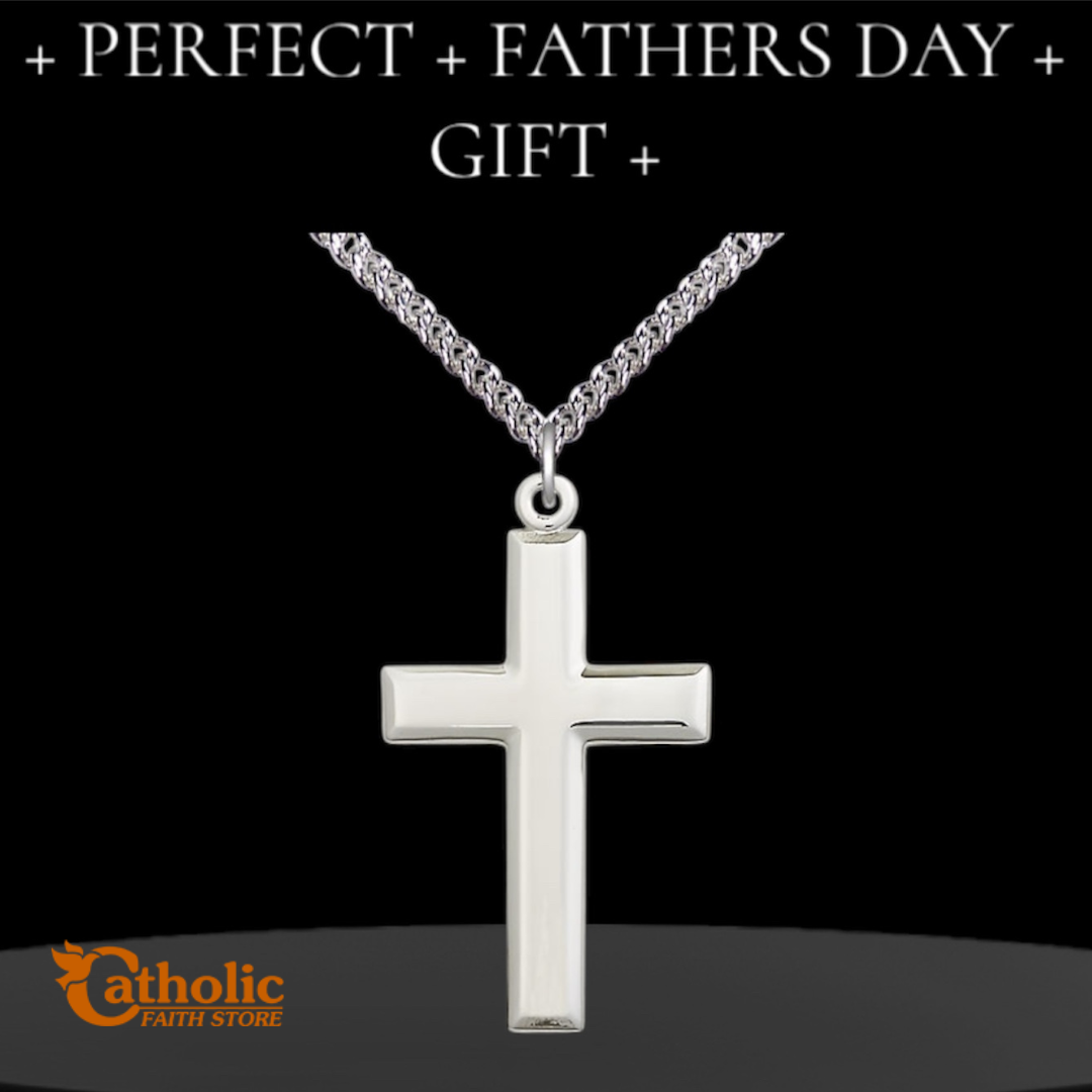 High Polish Cross Pendant Beveled Edge for Men
