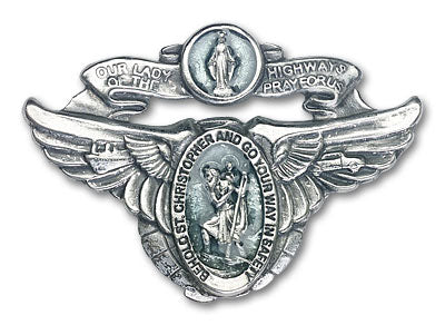 Our Lady of the Highway & St. Christopher Visor Clip