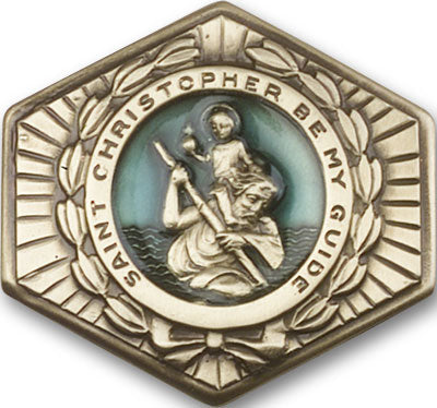 St. Christopher Hexagon Visor Clip