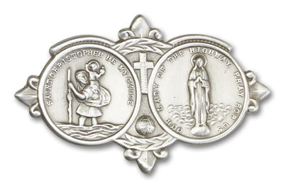 St. Christopher & Our Lady of the Highway Visor Clip