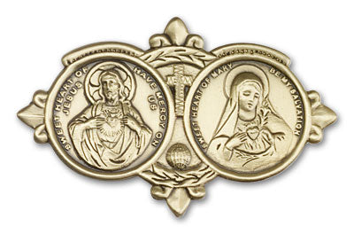 Sacred Heart of Jesus and Immaculate Heart of Mary Visor Clip
