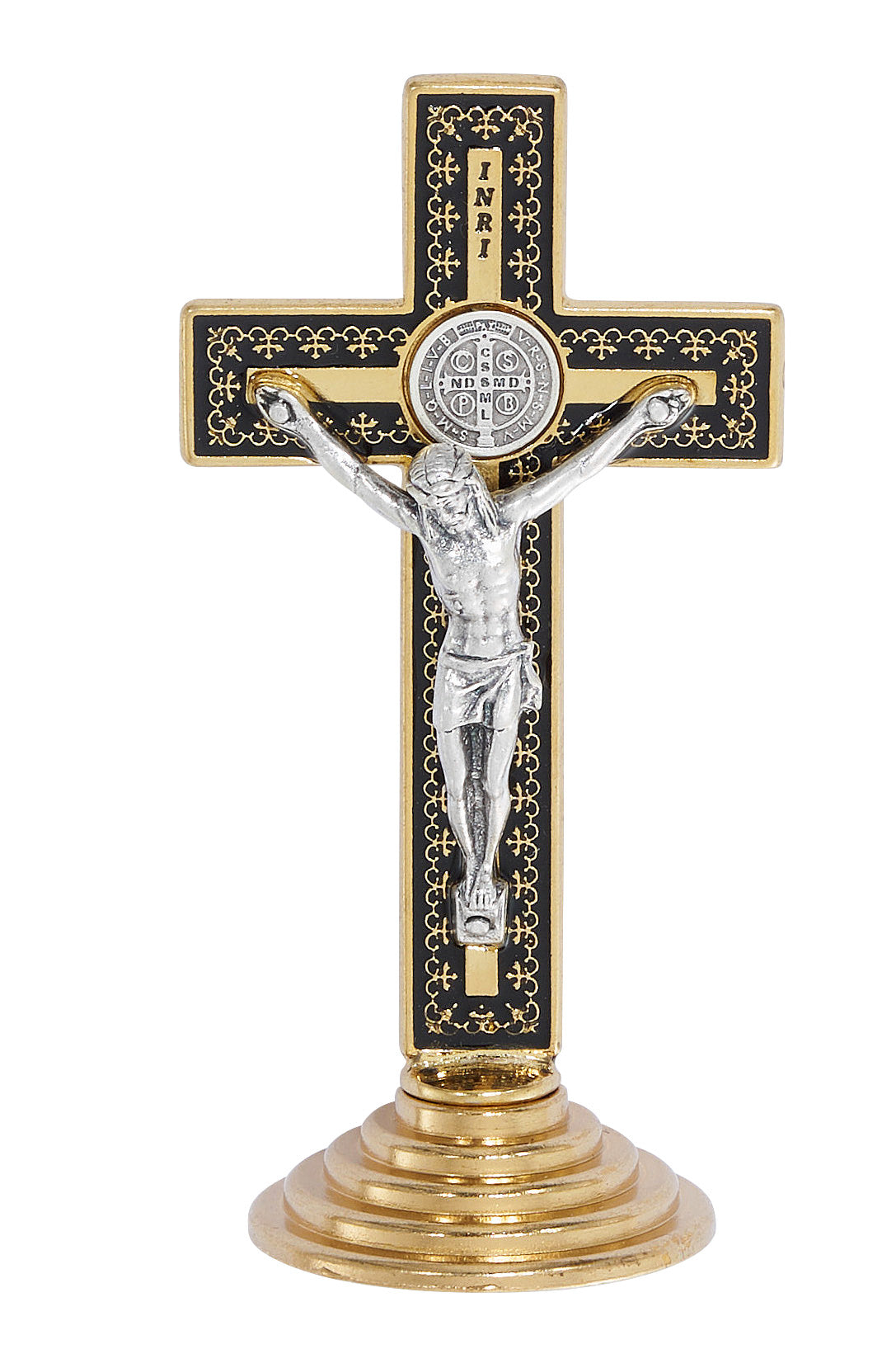Small Silver Standing St. Benedict Crucifix
