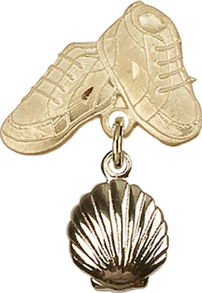 Shell Charm and Baby Boots Pin