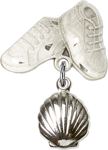 Shell Charm and Baby Boots Pin