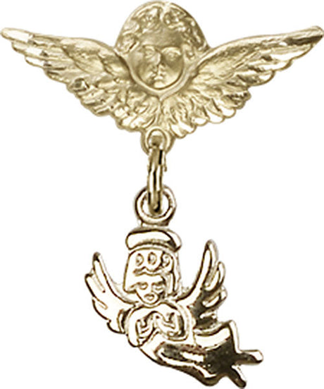 Guardian Angel Charm and Angel with Smaller Wings Badge Pin