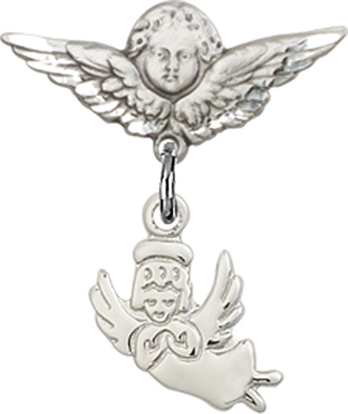 Guardian Angel Charm and Angel with Smaller Wings Badge Pin