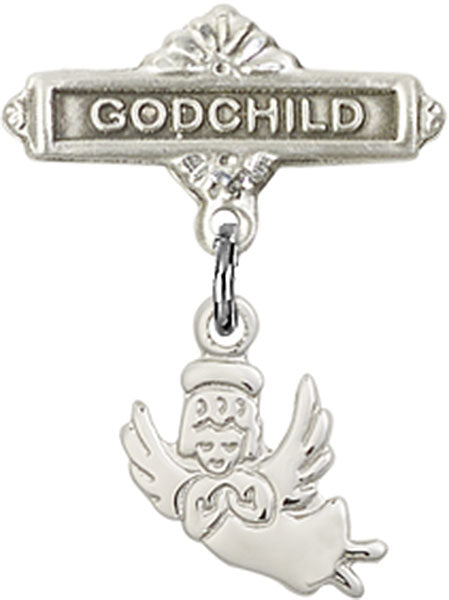 Guardian Angel Charm and Godchild Badge Pin