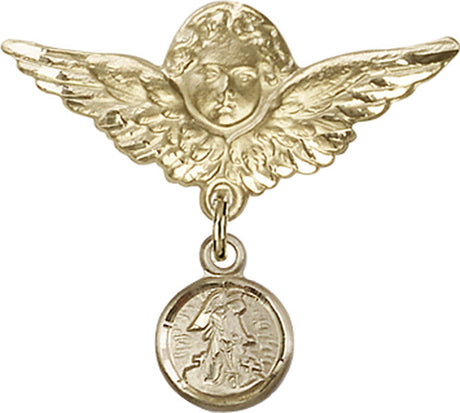 Guardian Angel Charm and Angel with Larger Wings Badge Pin