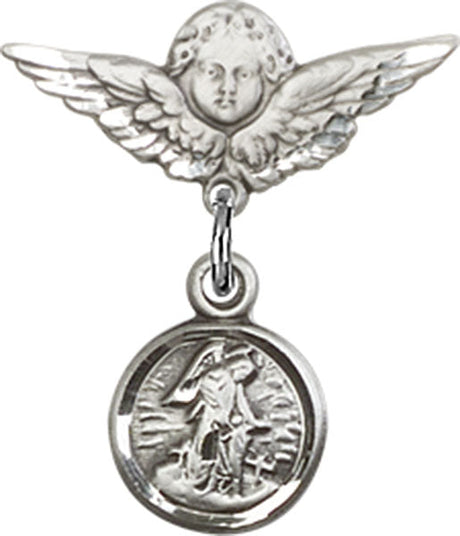 Guardian Angel Charm and Angel with Smaller Wings Badge Pin