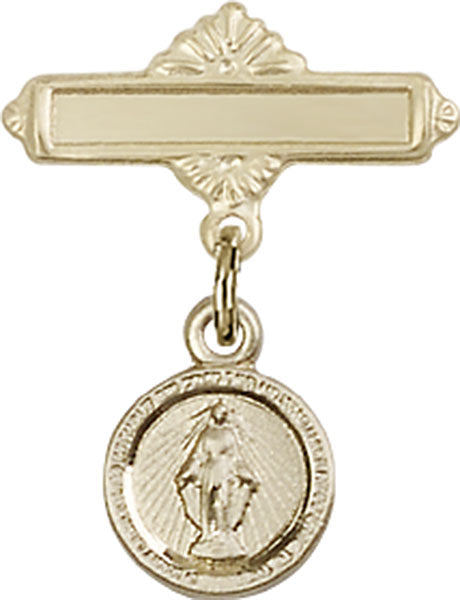 Miraculous Charm and Polished Engravable Badge Pin