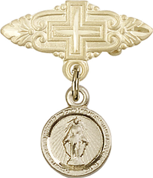 Miraculous Charm and Badge Pin with Cross