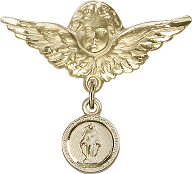 Miraculous Charm and Angel with Larger Wings Badge Pin