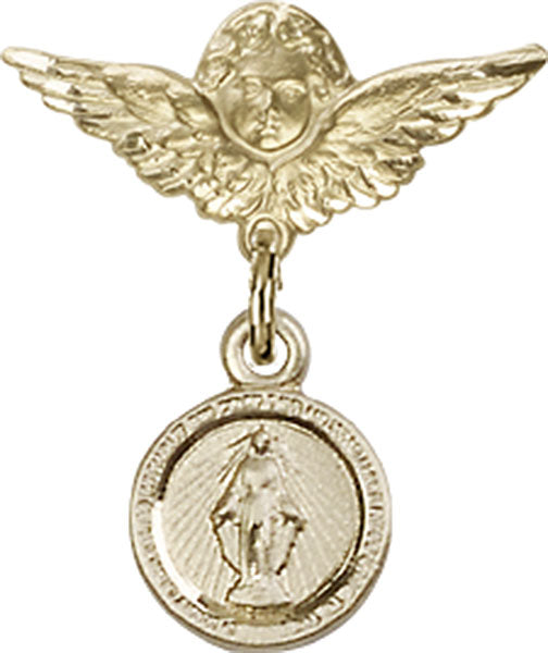 Miraculous Charm and Angel with Smaller Wings Badge Pin