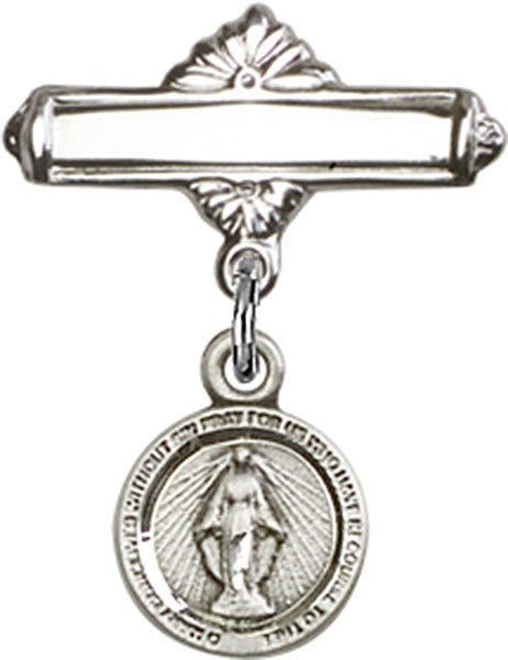 Miraculous Charm and Polished Engravable Badge Pin