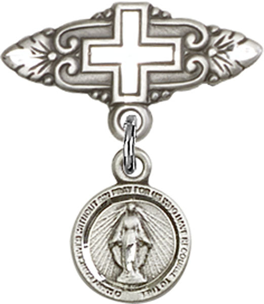 Miraculous Charm and Badge Pin with Cross