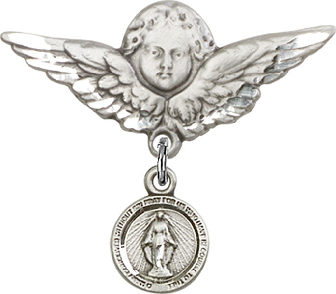 Miraculous Charm and Angel with Larger Wings Badge Pin