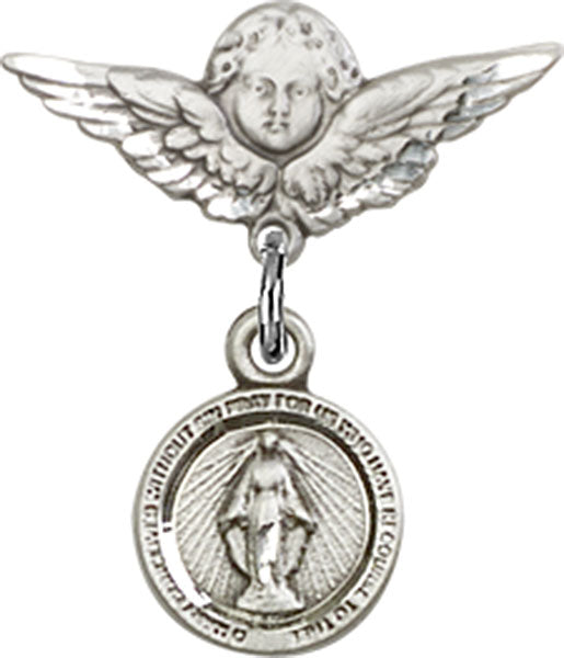 Miraculous Charm and Angel with Smaller Wings Badge Pin